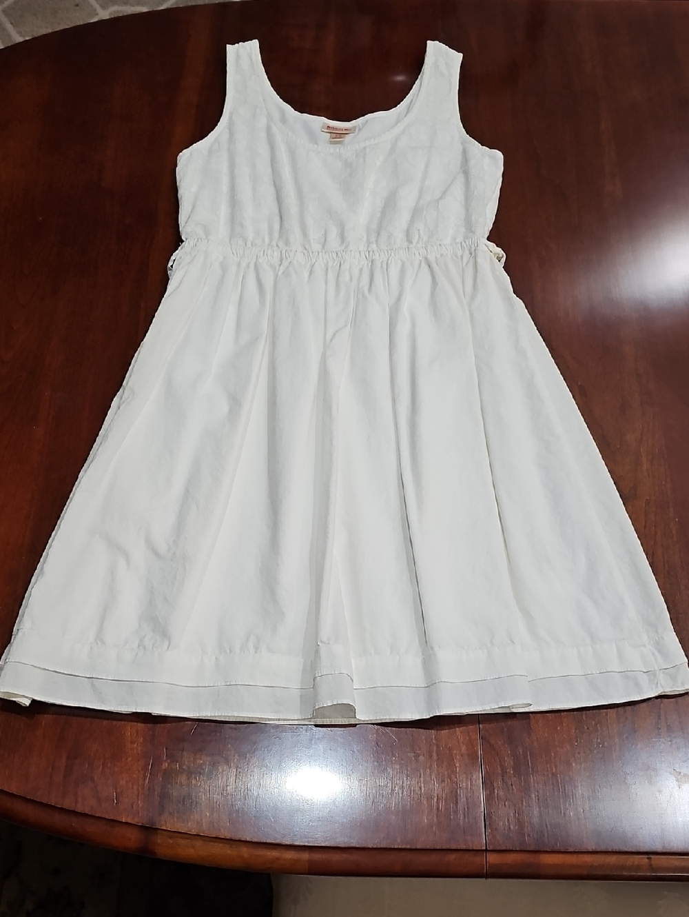 Mossimo Supply Co. White Sleeveless Gathered Waist Dress